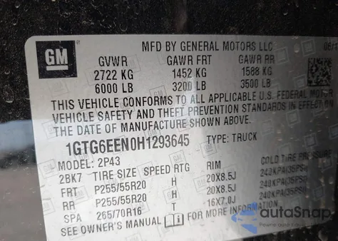 2017 GMC Canyon Denali из США, поврежденный, VIN 1GTG6EEN0H1293645